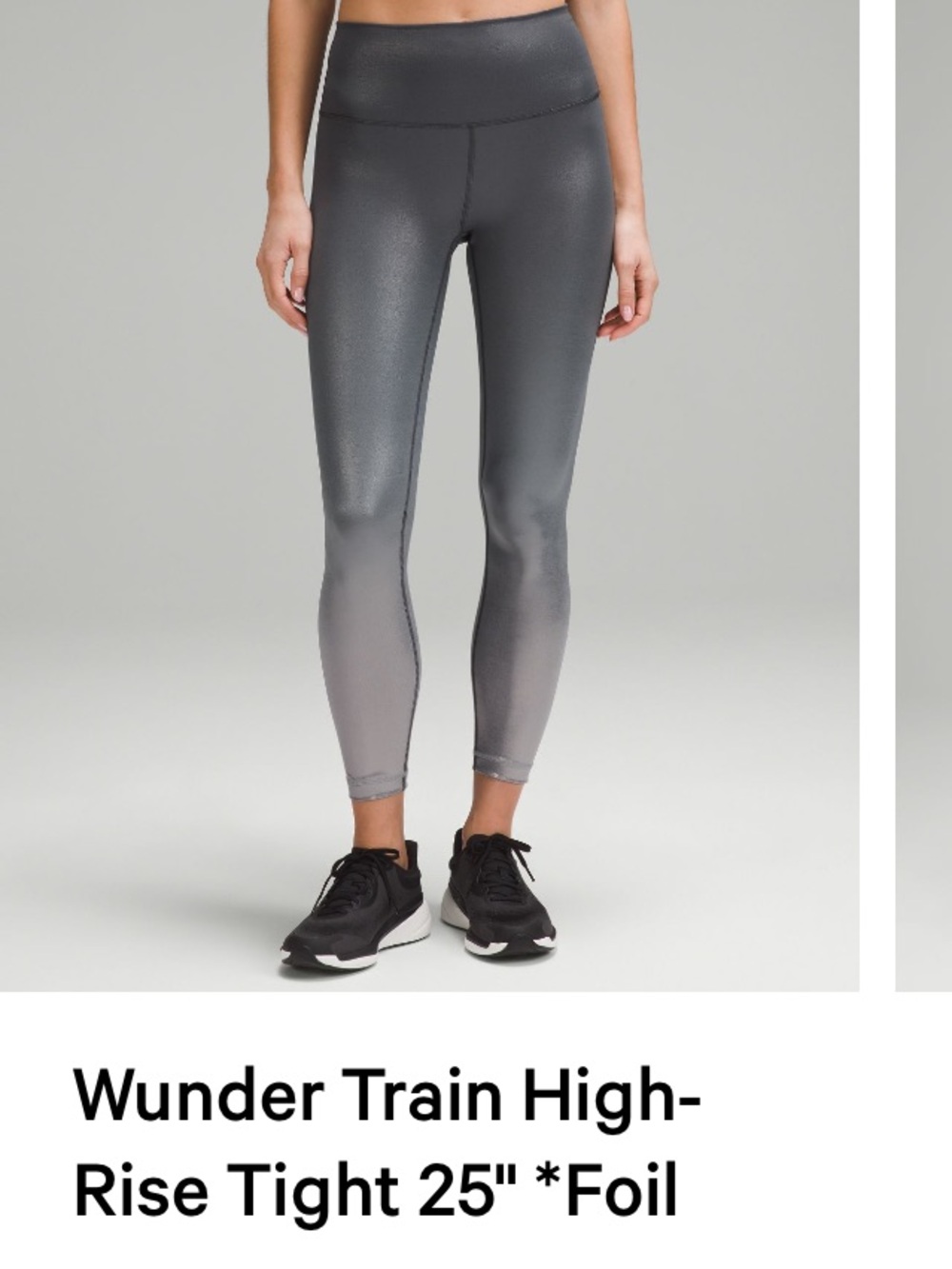 lululemon athletica Shiny Charcoal and Silver High-Rise Leggings